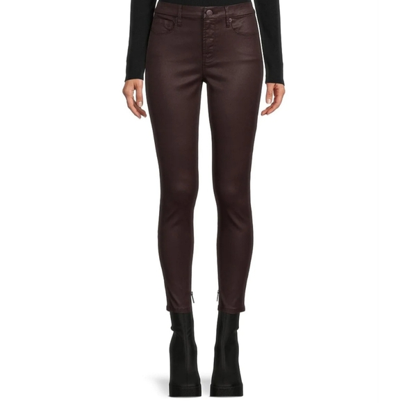 Gianni Bini Tori Skinny Leg Mid Rise Coated Denim Jeans